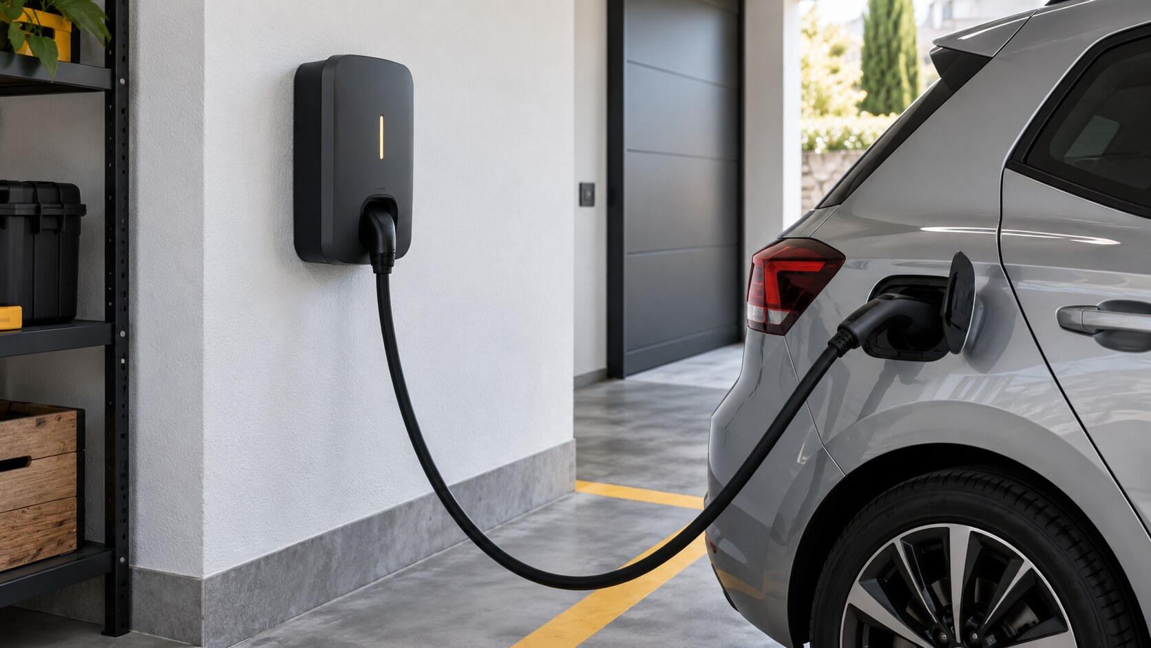 Imagen ilustrativa de un punto de recarga de vehículo eléctrico